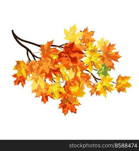 Autumn  Frame With Blowing Maple Leaves  Over White Background. Elegant Design. Vector Illustration.