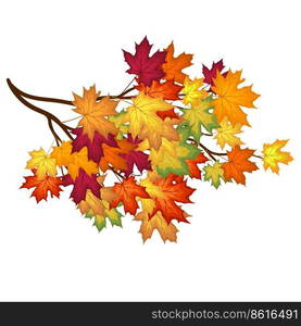 Autumn  Frame With Blowing Maple Leaves  Over White Background. Elegant Design. Vector Illustration.