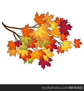 Autumn  Frame With Blowing Maple Leaves  Over White Background. Elegant Design. Vector Illustration.