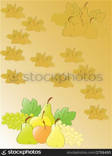 autumn fruits stillife. vector