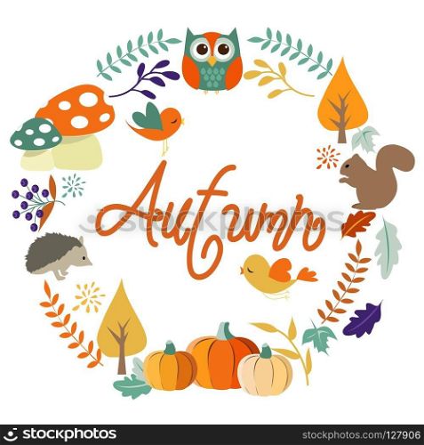 Autumn harvest and Thanksgiving Day poster design