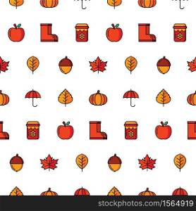 Autumn icon seamless pattern.