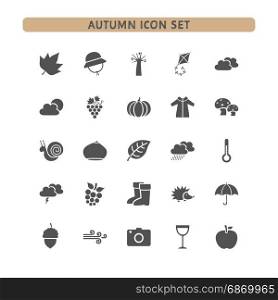 Autumn icon set on a white background