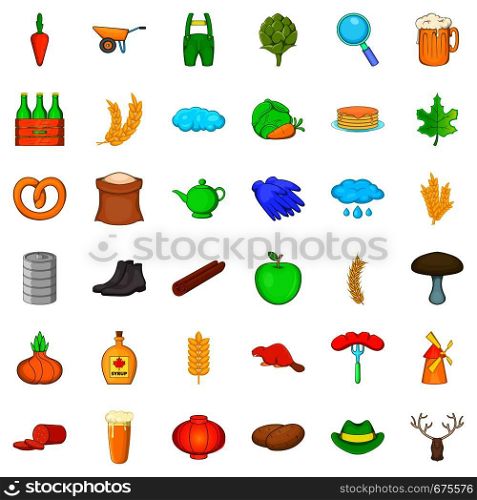 Autumn icons set. Cartoon style of 36 autumn vector icons for web isolated on white background. Autumn icons set, cartoon style