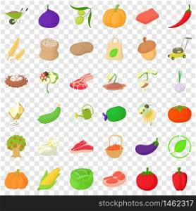 Autumn icons set. Cartoon style of 36 autumn vector icons for web for any design. Autumn icons set, isometric style