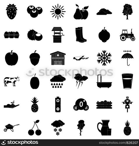 Autumn icons set. Simple style of 36 autumn vector icons for web isolated on white background. Autumn icons set, simple style