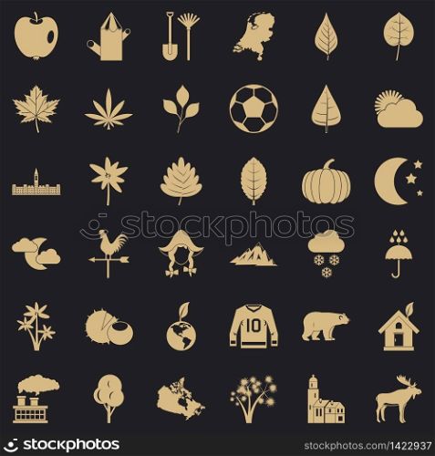Autumn icons set. Simple style of 36 autumn vector icons for web for any design. Autumn icons set, simple style