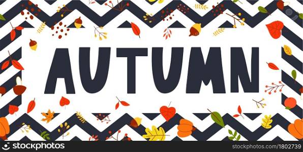 Autumn illustration, banner vector fall lettering. Autumn illustration, banner, sale vector, fall, lettering, card