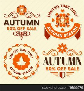 Autumn Label Vintage Vector Logo for banner, poster, flyer