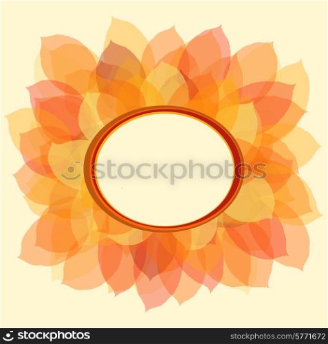 Autumn leaf background with space for text, vector illustration.