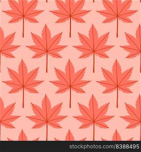Autumn leaf seamless pattern vector simple leaves illustration