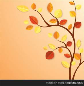 Autumn leaves and space for write background vector illustration EPS10