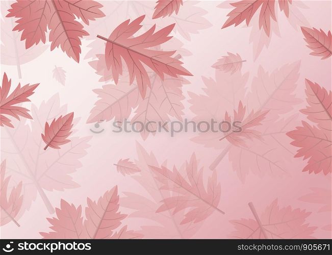 Autumn leaves background design with copy space vector illustration