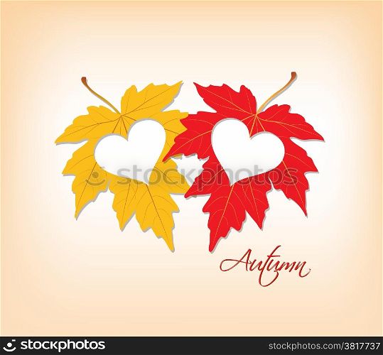 Autumn leaves background retro