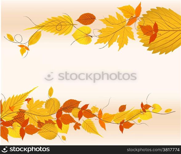 Autumn leaves background retro