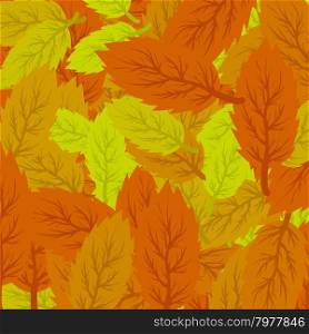 Autumn Leaves Background. Set of Yellow and Orange Leaves. Vector Autumn Leaves Background
