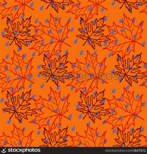 Autumn leaves, bright trace of outgoing summer, seamless pattern, vector illustration