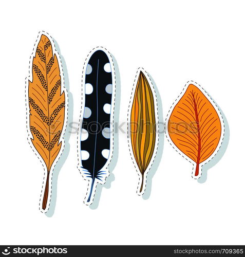 Autumn leaves decoration. Vector collection for season holiday design or stickers.. Autumn leaves decoration. Vector collection for season holiday design or stickers