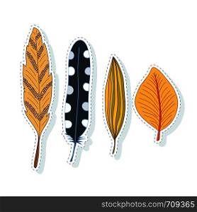 Autumn leaves decoration. Vector collection for season holiday design or stickers.. Autumn leaves decoration. Vector collection for season holiday design or stickers