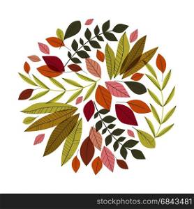 Autumn leaves decoration. Vector illustration Autumn leaves decoration. Colorful leaves