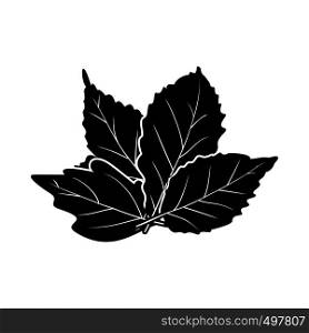 Autumn leaves icon. Black simple style on white. Autumn leaves icon
