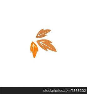 Autumn leaves icon flat design template vector