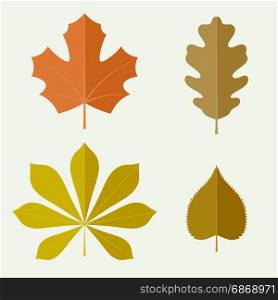 Autumn leaves in flat style. Autumn leaves in flat style. Vector illustration