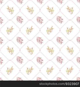Autumn leaves pattern seamless. Abstract fall leaves in square geometric shapes tiles repeating endless ornate backdrop. Seasonal leafage botanical wallpaper. Vector illustration with floral texture