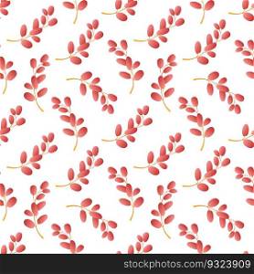 Autumn leaves pattern seamless. Abstract red leaves, branches of fall forest trees repeating endless ornate backdrop. Seasonal leafage botanical wallpaper. Vector illustration with floral texture