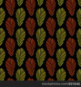 Autumn leaves seamless background. Vector pattern design in yellow and orange colors. Leaves seamless pattern. Autumn leaves seamless background. Vector pattern design in yellow and orange colors. Leaves seamless pattern.