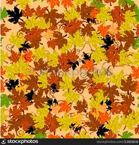 Autumn leaves seamless pattern. Abstract background, easy to edit, copy paste.