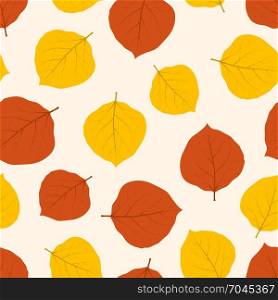 Autumn Leaves seamless pattern. Abstract vector background
