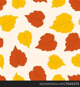 Autumn Leaves seamless pattern. Abstract vector background