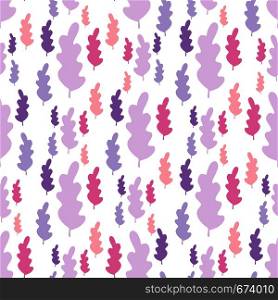 Autumn leaves seamless pattern in pastel colors. Leaf branch backdrop. Fall season wallpaper. Vector forest illustration on white background. Simple flat style for textile fabric, wrapping. Autumn leaves seamless pattern in pastel colors. Leaf branch backdrop.