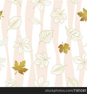 Autumn leaves seamless pattern on white background,for decorative,fashion,fabric,textile,print or wallpaper,vector illustration