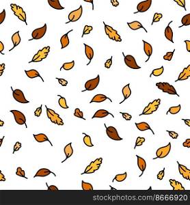 Autumn Leaves. Seamless pattern. Vector illustration background.