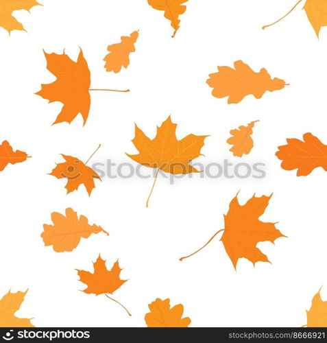Autumn Leaves. Seamless pattern. Vector illustration background.