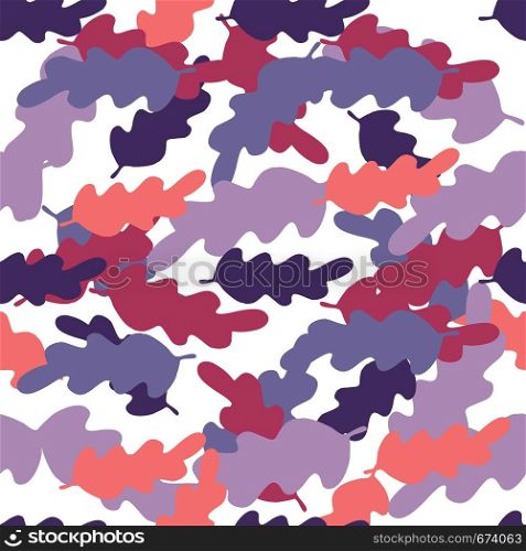 Autumn leaves vector seamless pattern on white background. Backdrop flat style for textile or book covers, wallpapers, design, graphic art, wrapping. Autumn leaves vector seamless pattern on white background.