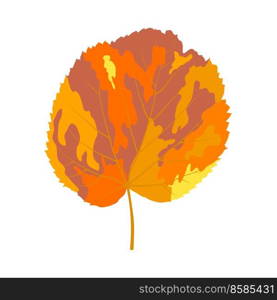 Autumn linden leaf. Leaf fall. Vector illustration.