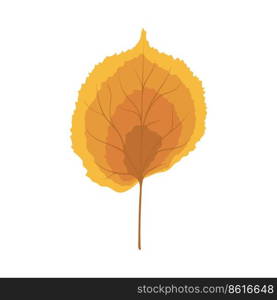 Autumn linden leaf. Leaf fall. Vector illustration.