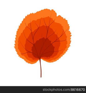 Autumn linden leaf. Leaf fall. Vector illustration.