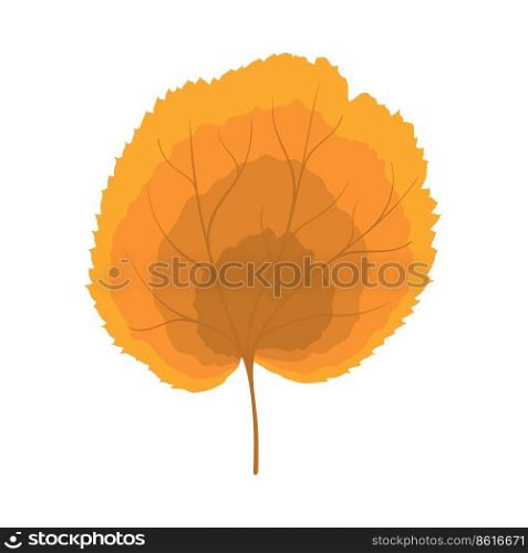 Autumn linden leaf. Leaf fall. Vector illustration.