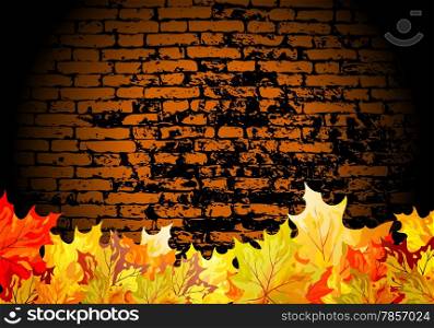 Autumn maple background. All objects are separated. Vector illustration with transparency. Eps 10.