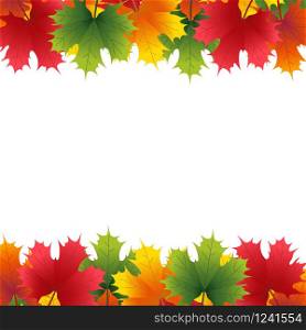 Autumn maple leaf on a white background. Background for banner, vector illustration. Autumn maple leaf on a white background