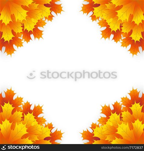 Autumn maple leaf on a white background. Background for banner, vector illustration. Autumn maple leaf on a white background