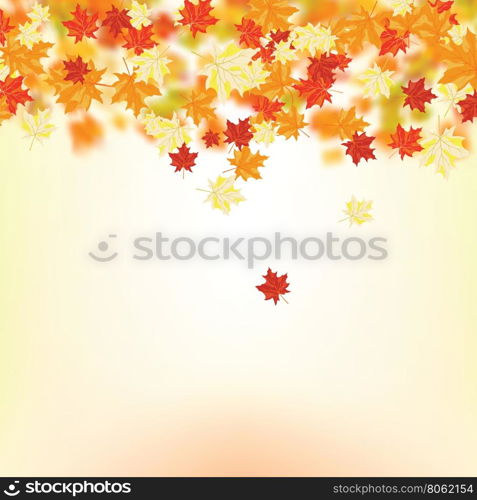 Autumn maple leaves background. Vector illustration with mesh. EPS10.