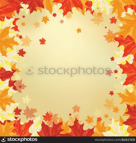 Autumn maple leaves background. Vector illustration with transparency and mesh. EPS10.
