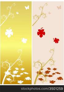 Autumn motive with maple leaves. vector
