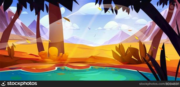 Autumn mountain with lake orange nature landscape background. Water in river near meadow and tree scene illustration. Sunny alps in fall with cloud sky to travel outdoor in peaceful mountains.. Autumn mountain with lake orange nature landscape