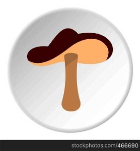 Autumn mushroom icon in flat circle isolated on white background vector illustration for web. Autumn mushroom icon circle